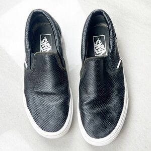 Vans Black Leather Perforated Vans Size 8